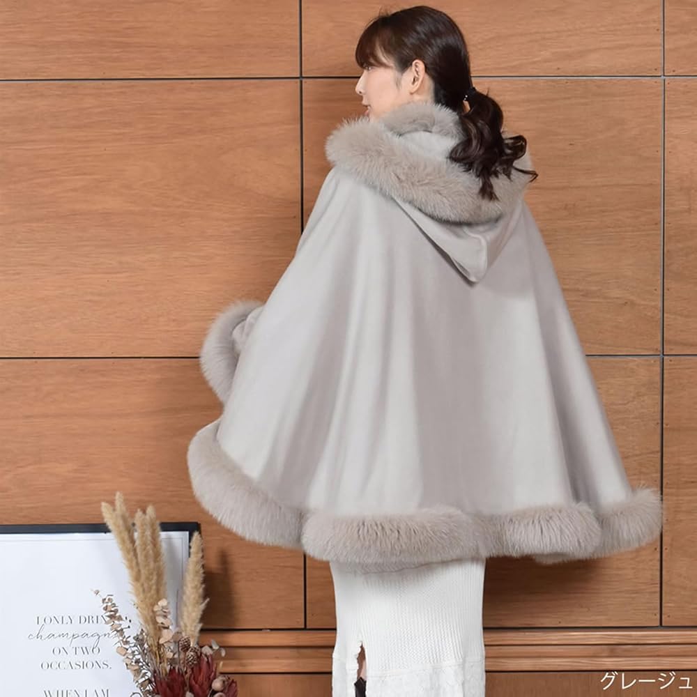 セール！新品　ケープ　カシミア　100% グレー セール！新品 ケープ カシミア 100% グレー